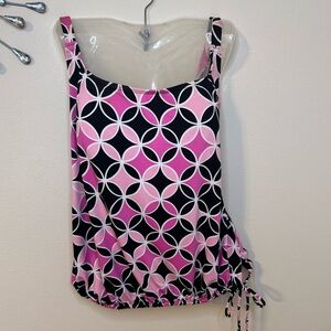 Colorful Women's Size 20W Drawstring
Blouson Swimsuit Top!